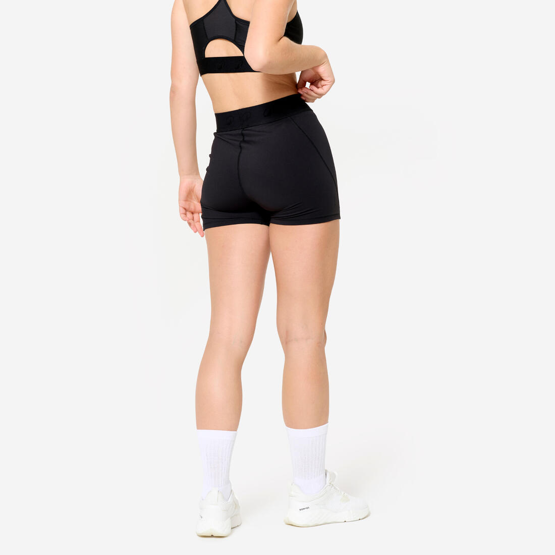 Short de fitness training avec ceinture élastiquée