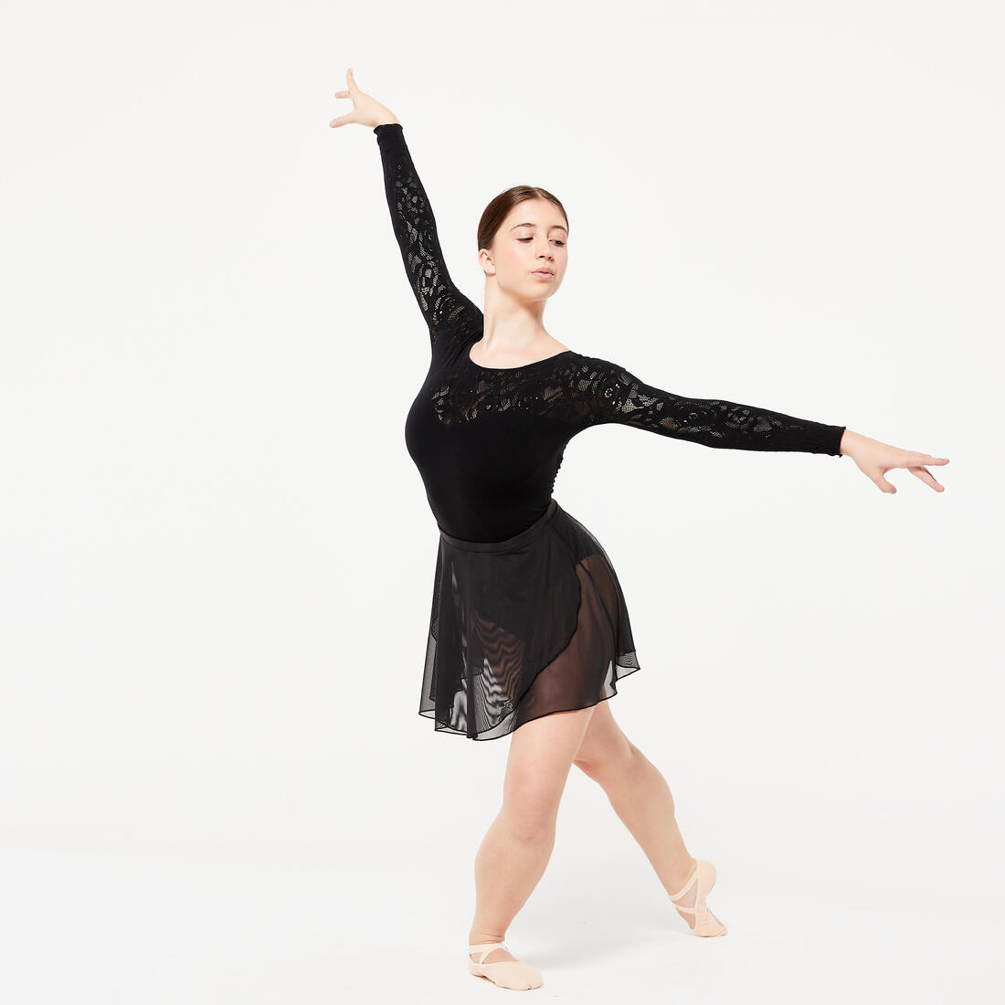 Jupette portefeuille danse classique longue en voile