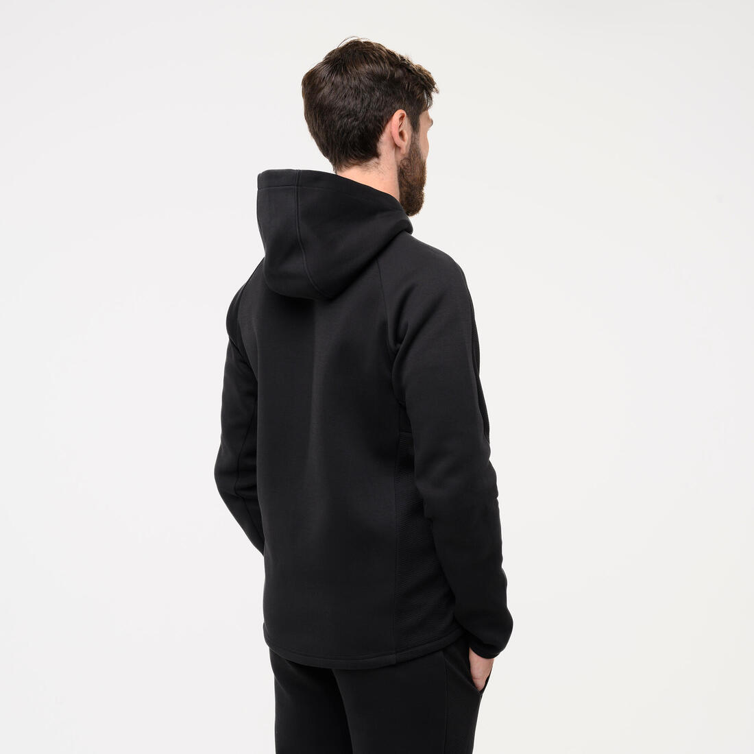 Sweat à capuche zippé active homme, noir