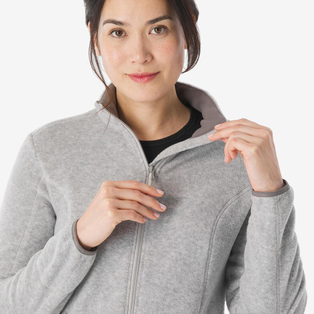 Polaire de randonnée montagne femme, MH100 full zip