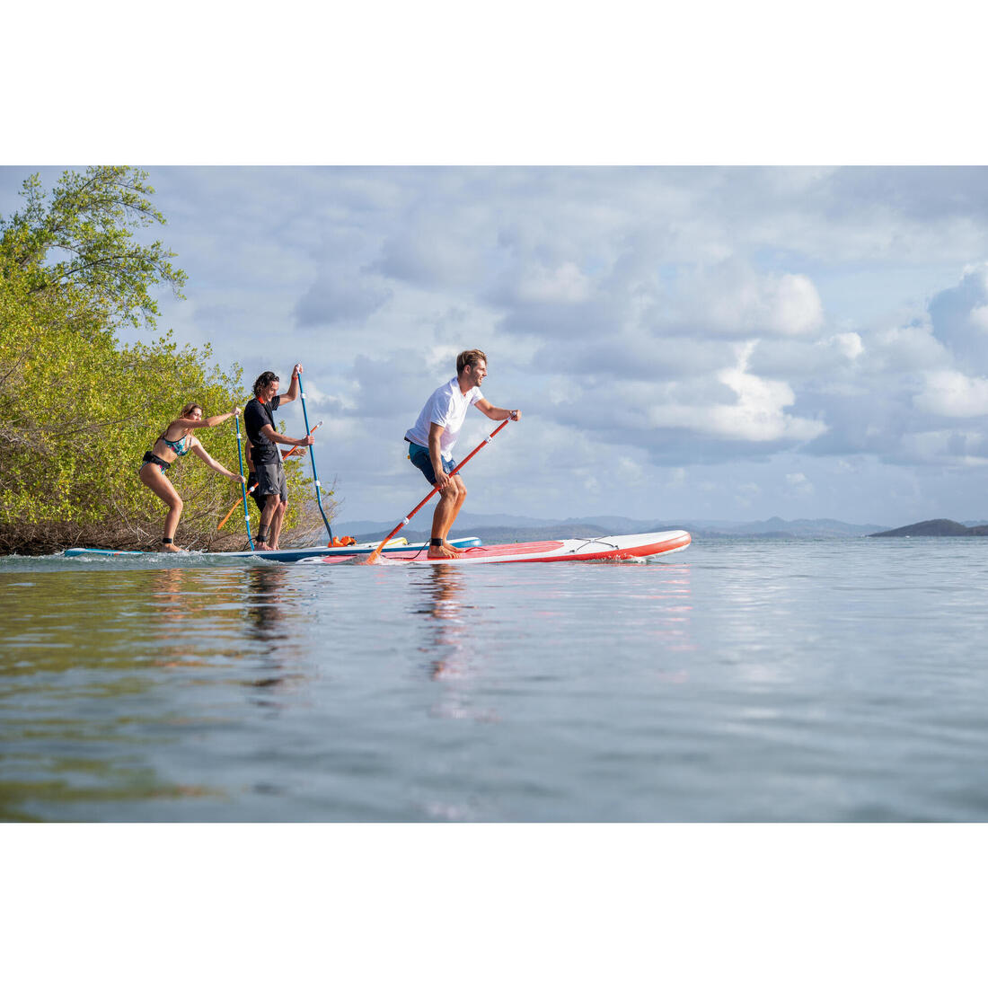 Pagaie de stand up paddle compacte 100 en 5 parties - 160-220 cm.