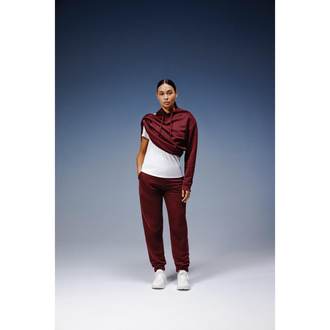 Pantalon de jogging droit en coton femme