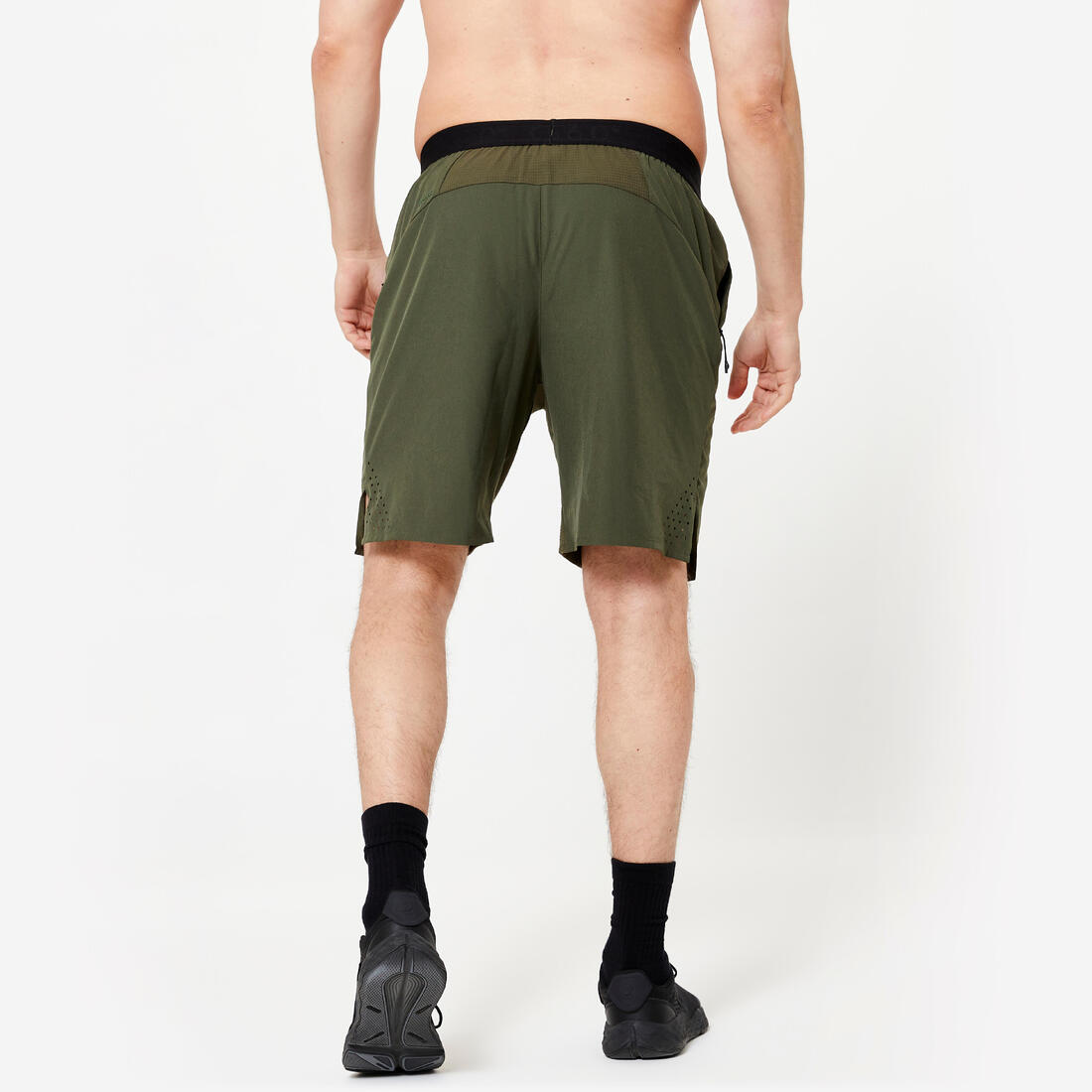 Short de cross training performance respirant poches zippés homme - kaki