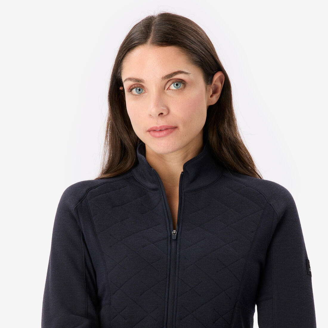 T-shirt manches longues en laine mérinos femme, Merino Resist bleu marine