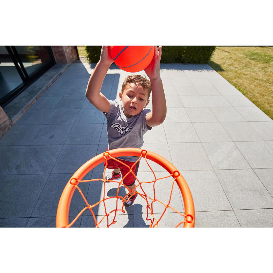 Panier de basket sur pied réglable de 0,9m à 1,2m Enfant - K100 Ball orange