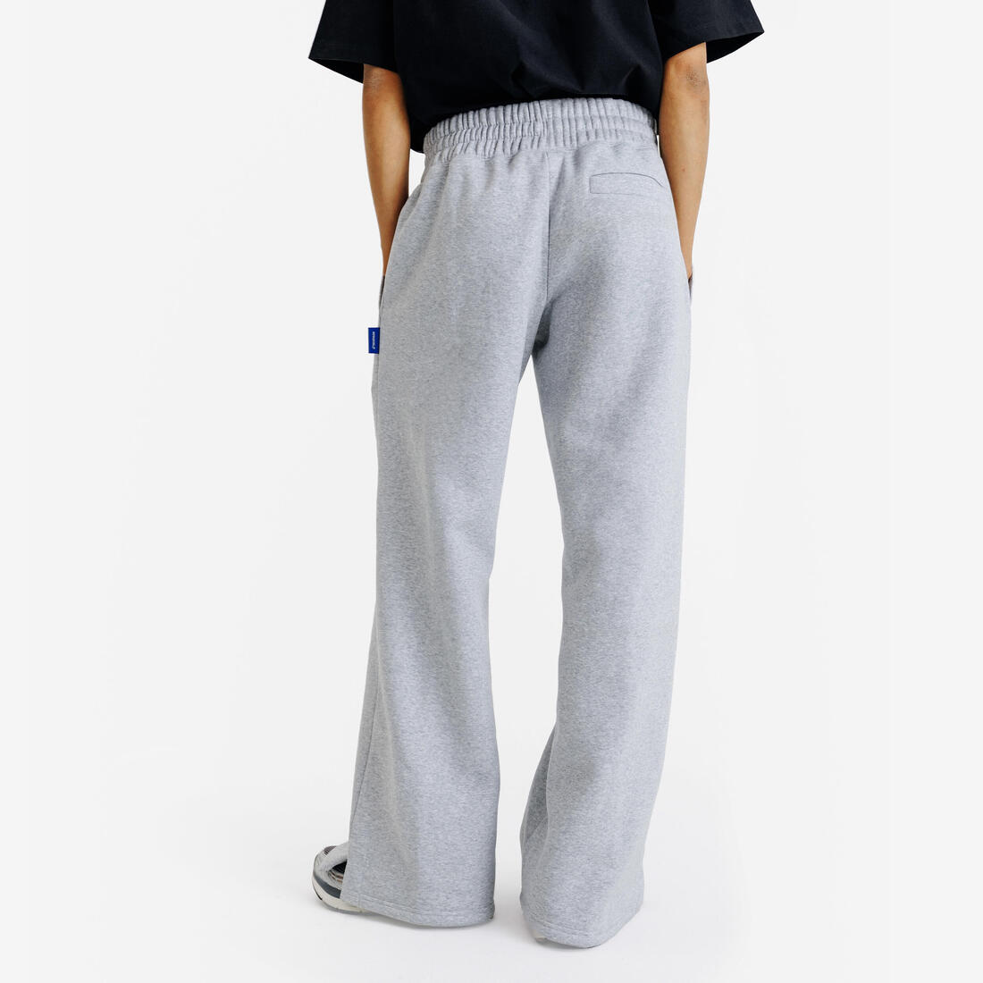 Pantalon jogging droit femme, Elementals, gris chiné