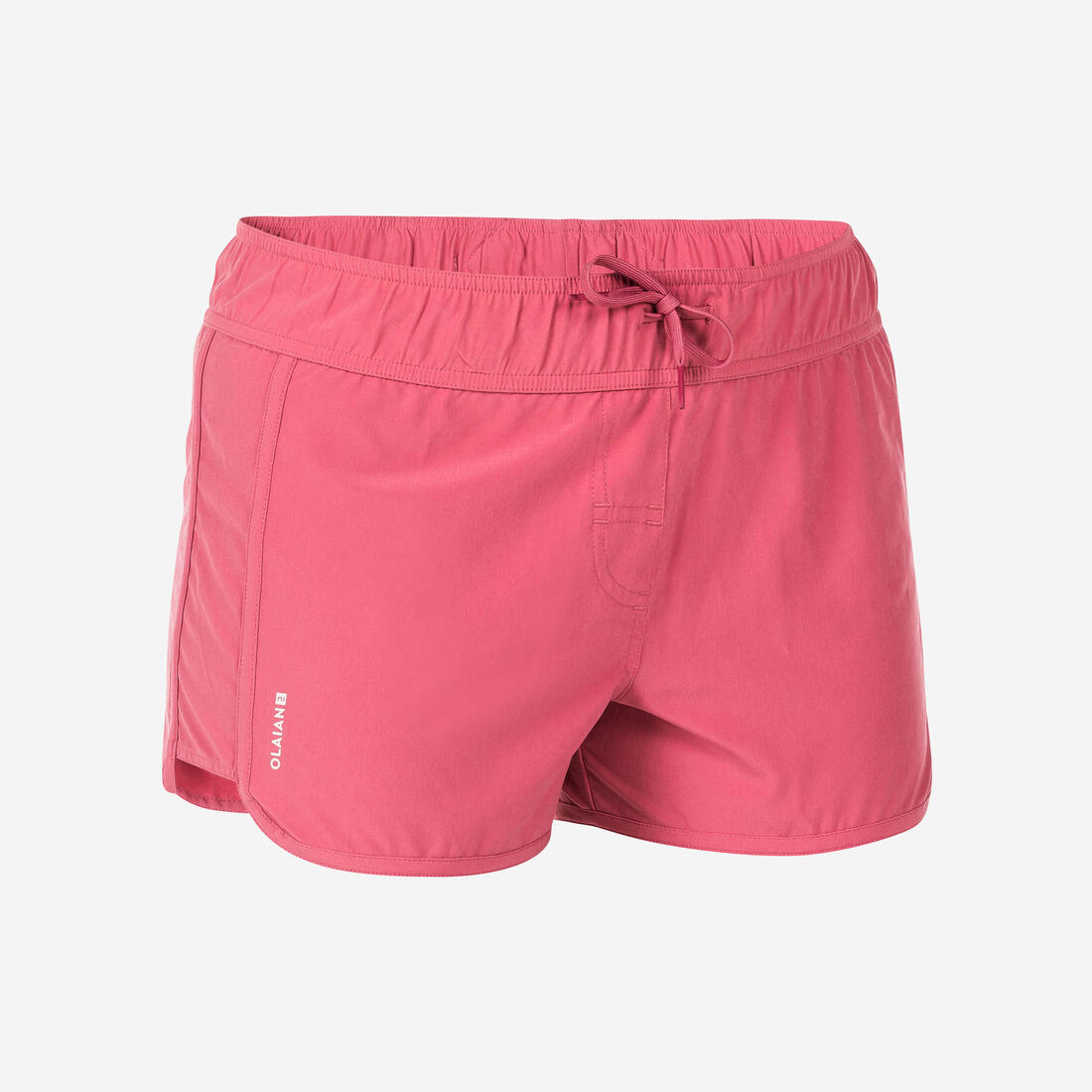 Boardshort surf femme TINI CORAIL avec ceinture élastiquée et cordon de serrage