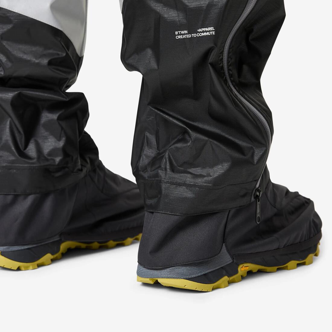Surpantalon pluie velo ville avec couvre-chaussures integrees 540 homme noir