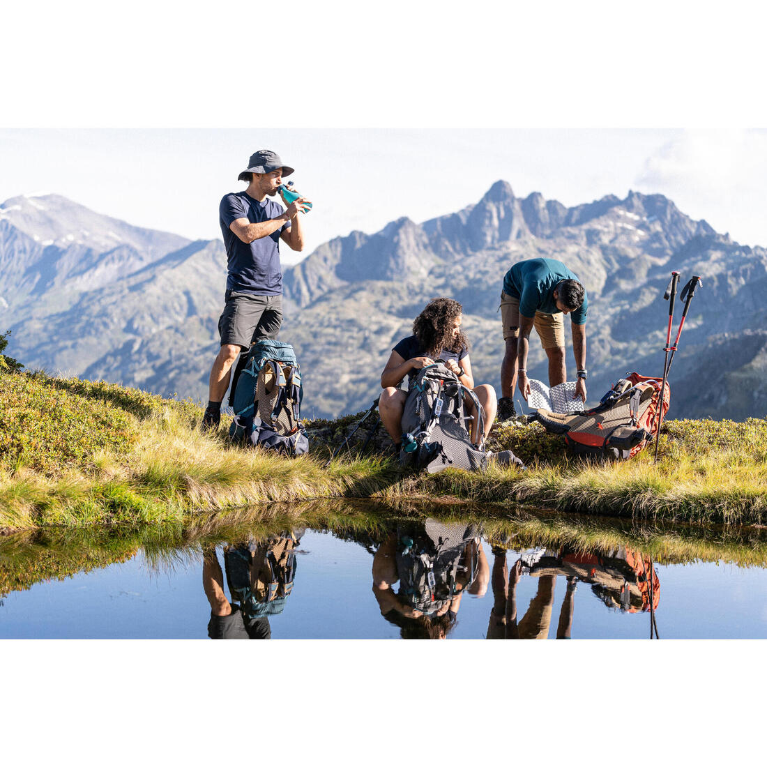 T-shirt de trek manches courtes en laine mérinos - homme - mt500