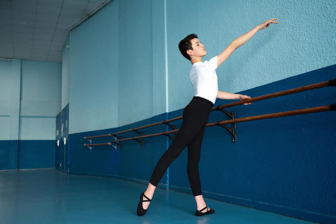 Demi-pointes de danse classique bi-semelles en toile femme, noires