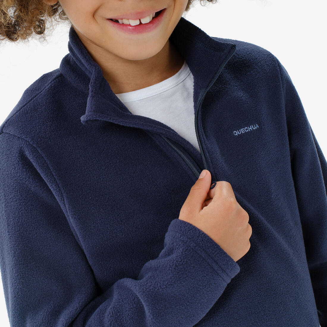 Polaire de randonnée enfant 7-15 ans, MH100 demi zip
