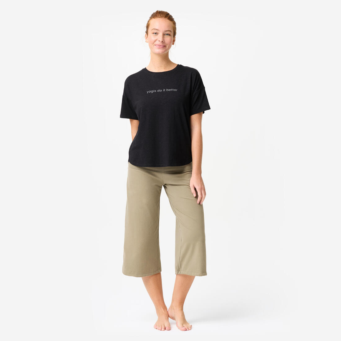 Corsaire de yoga coton taille haute femme