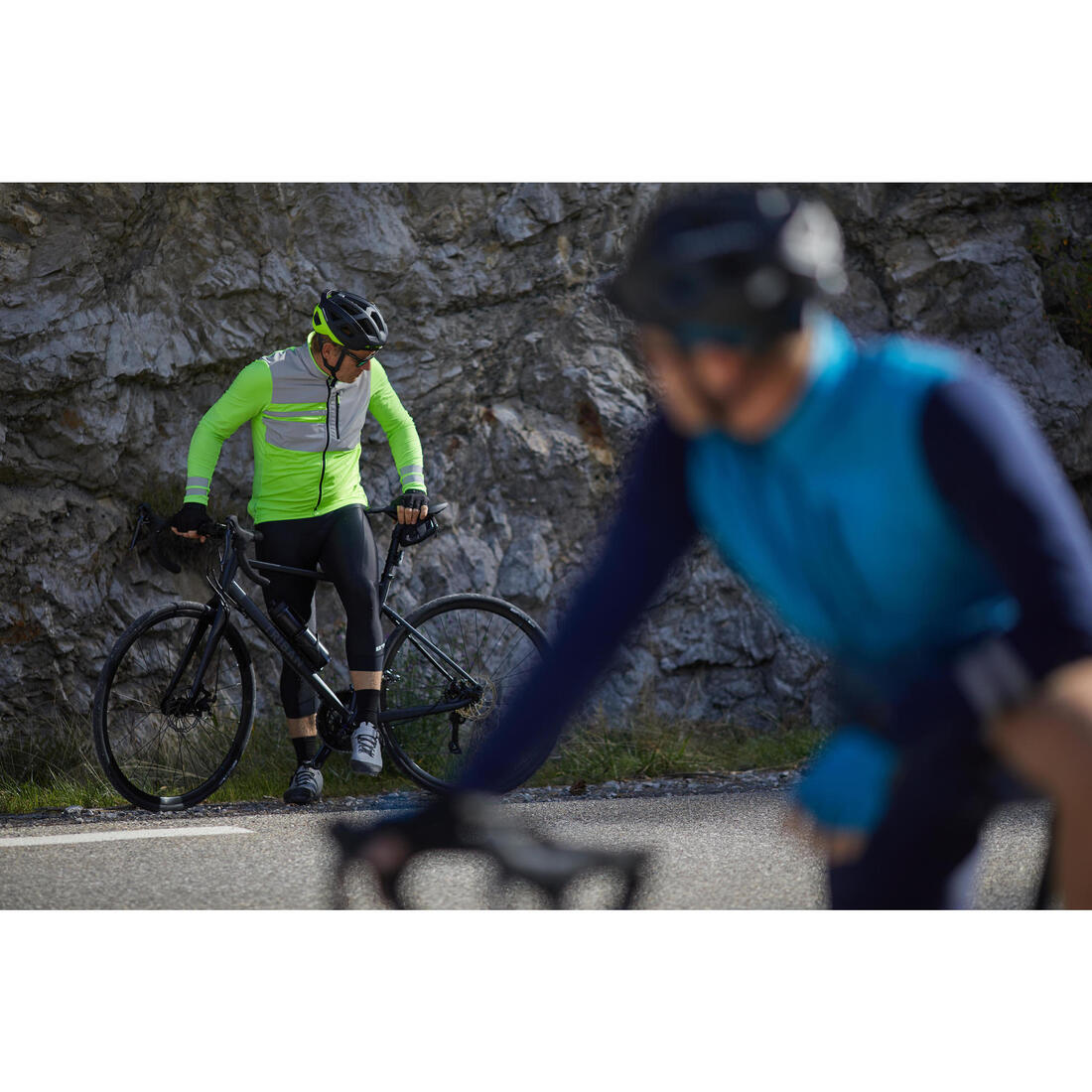 MAILLOT VELO ROUTE MANCHES LONGUES MI-SAISON HOMME - RC500 VISIBLE EN1150