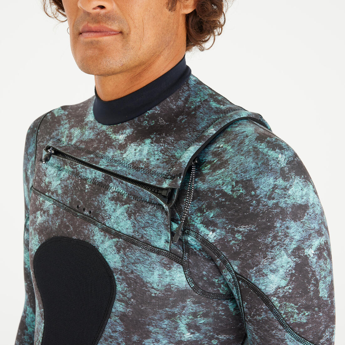 Shorty chasse sous-marine néoprène 2.5mm homme - SPF 900 manches longues camo