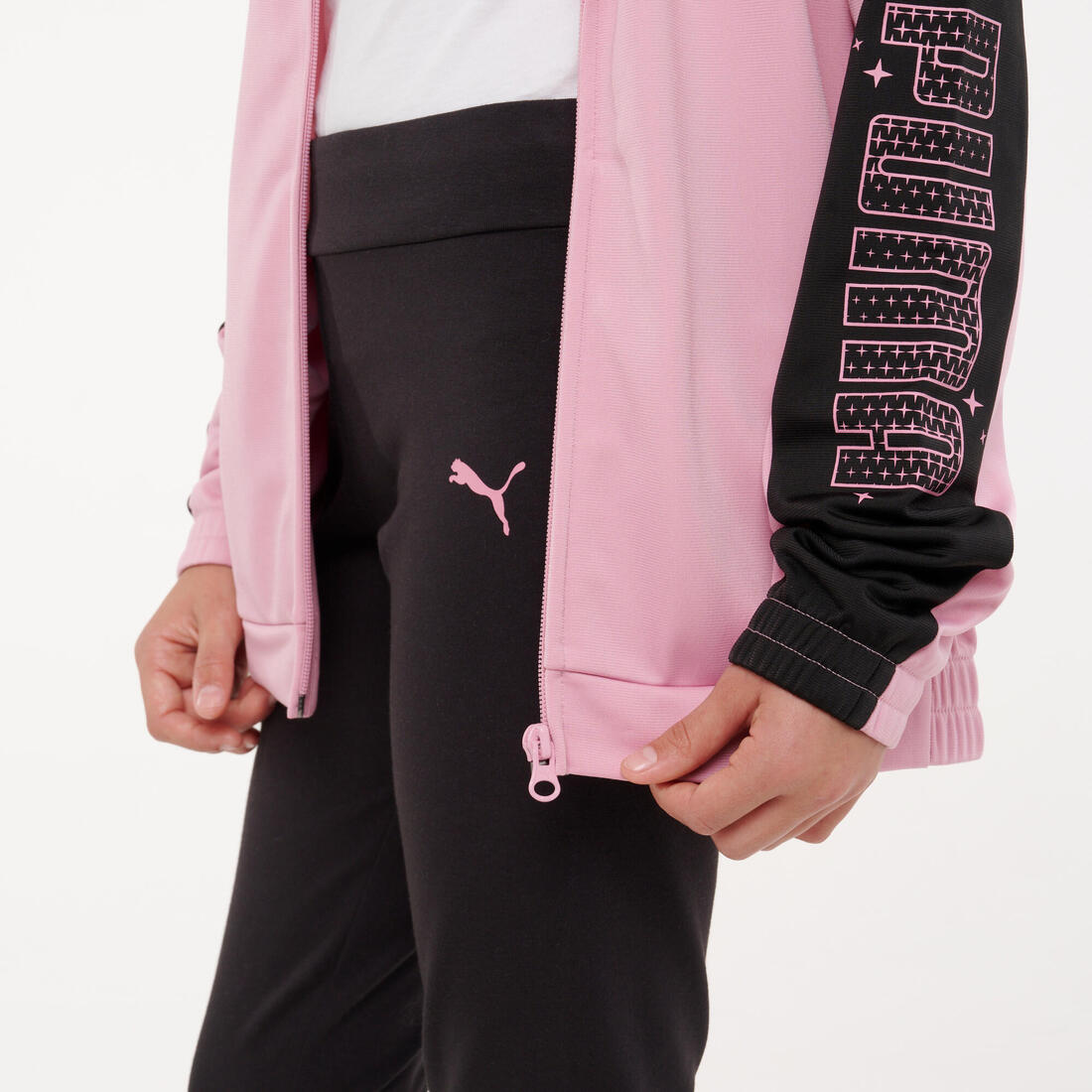 Ensemble survêtement polyester fille, rose et