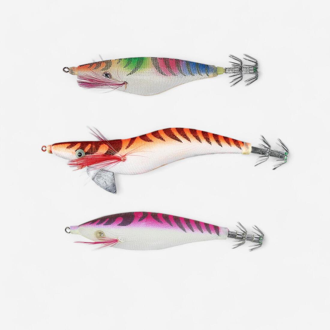Kit 3 turluttes pêche des seiches/calamars