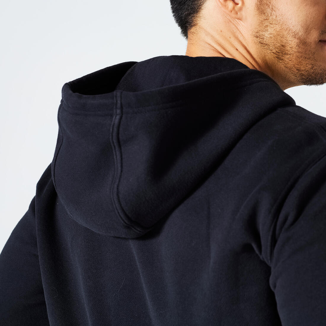 Sweat zippé à capuche de fitness en molleton homme