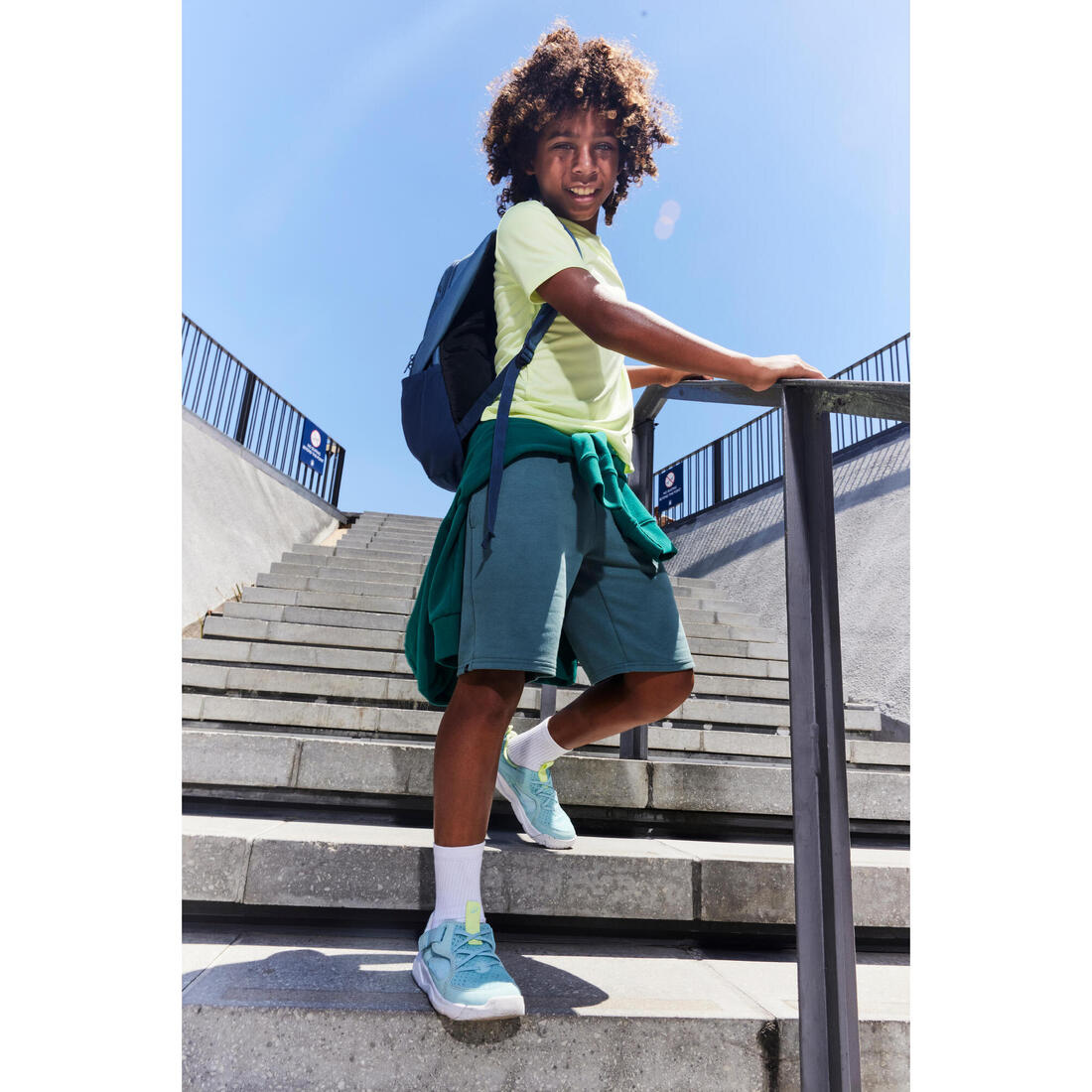 Chaussures de sport à scratch respirantes enfant, Playful Summer bleu et