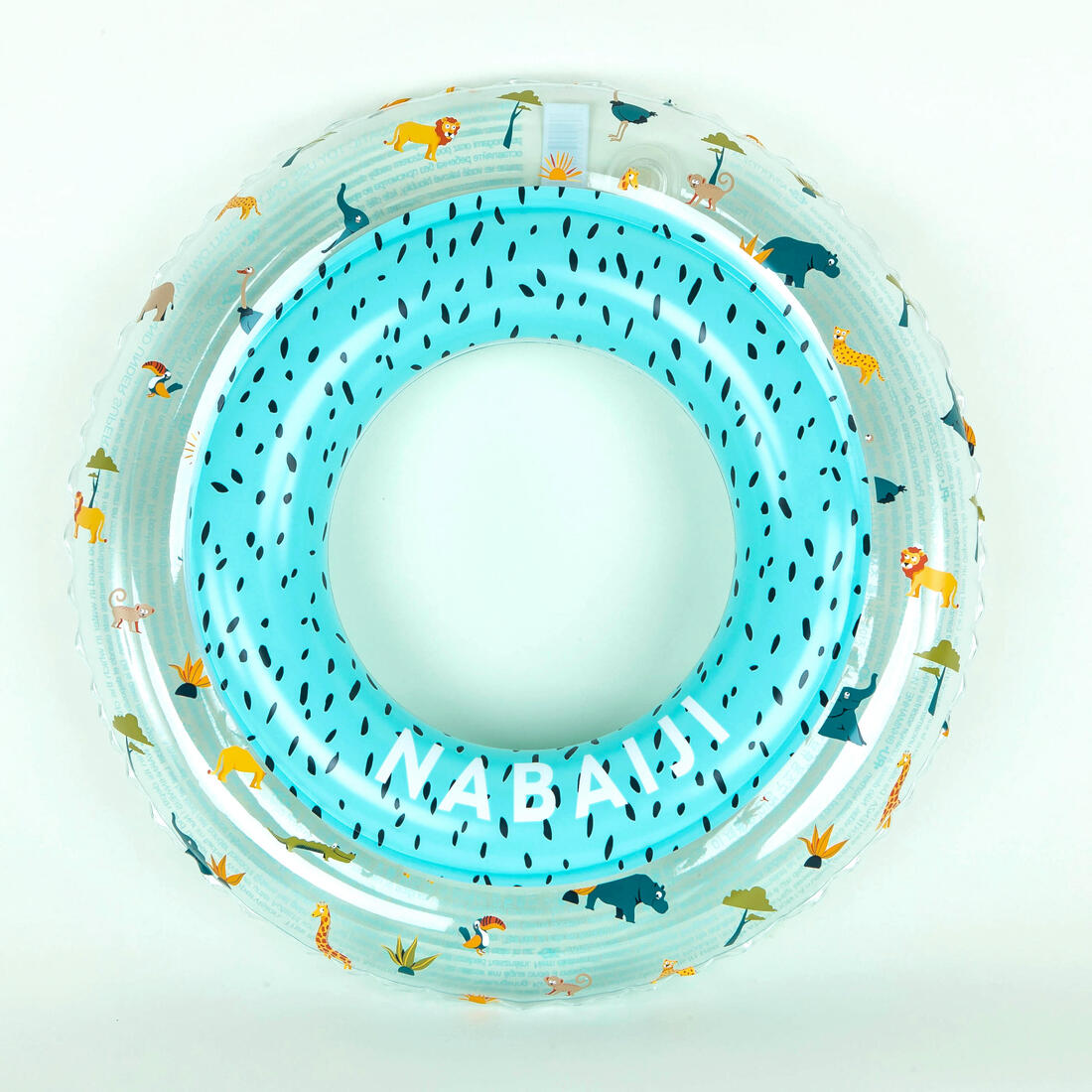 Bouée piscine gonflable 51 cm pour enfants 3-6 ans, transparente imprimé savane