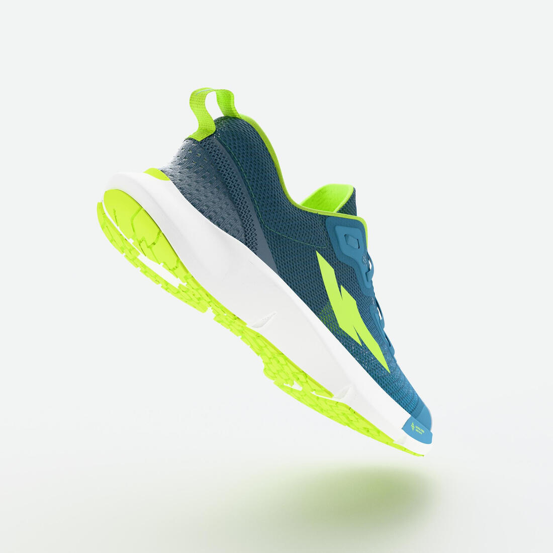 Chaussures de running drop 0 Enfant - KIPRUN KN500 vertes jaunes noires