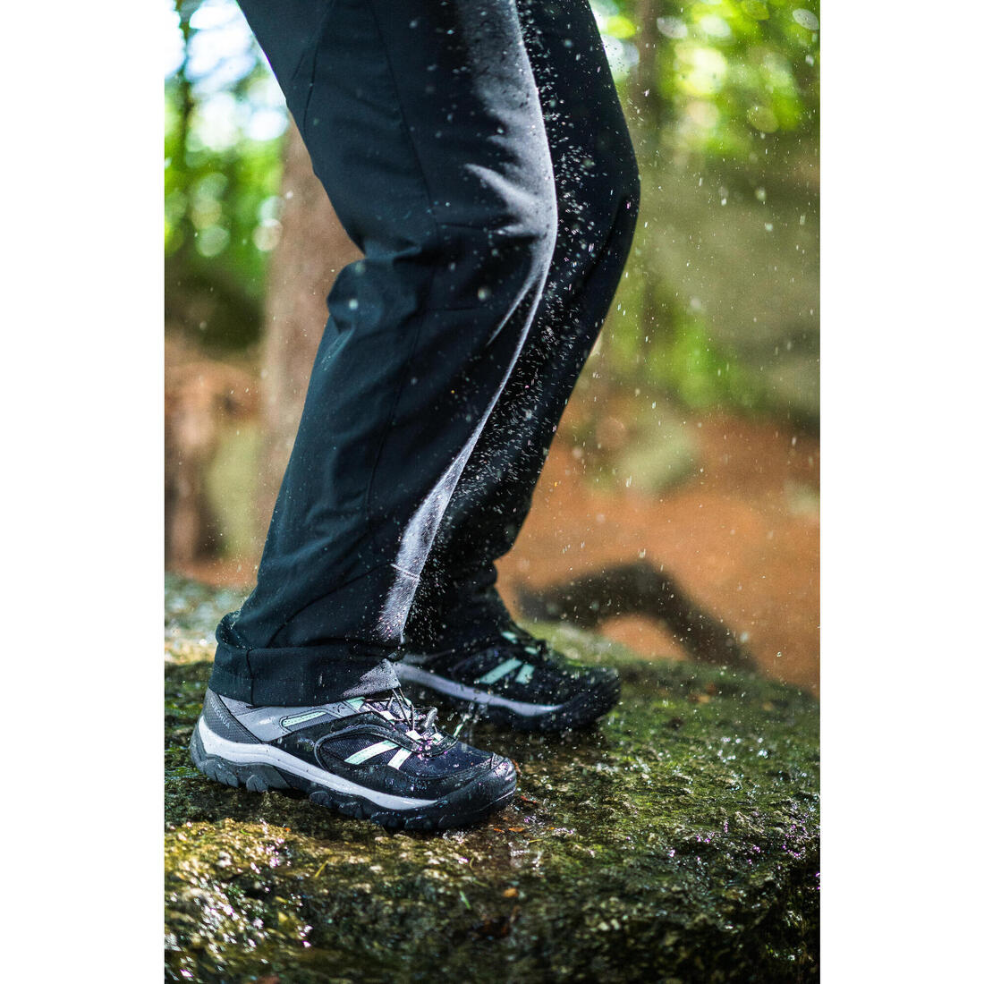 Pantalon de randonnée softshell - mh550 noir - enfant 7-15 ans