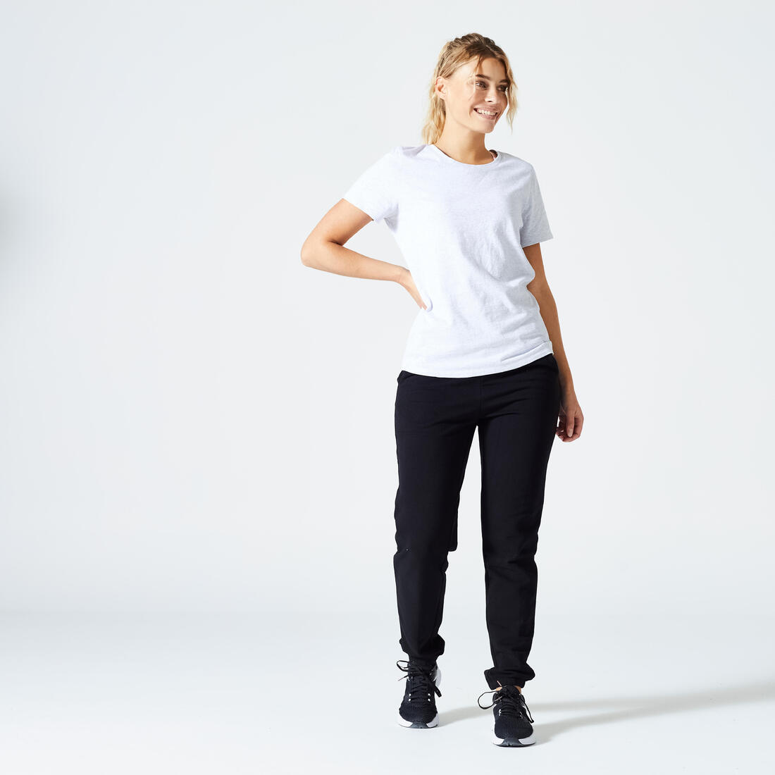 Tee-shirt en coton col rond femme