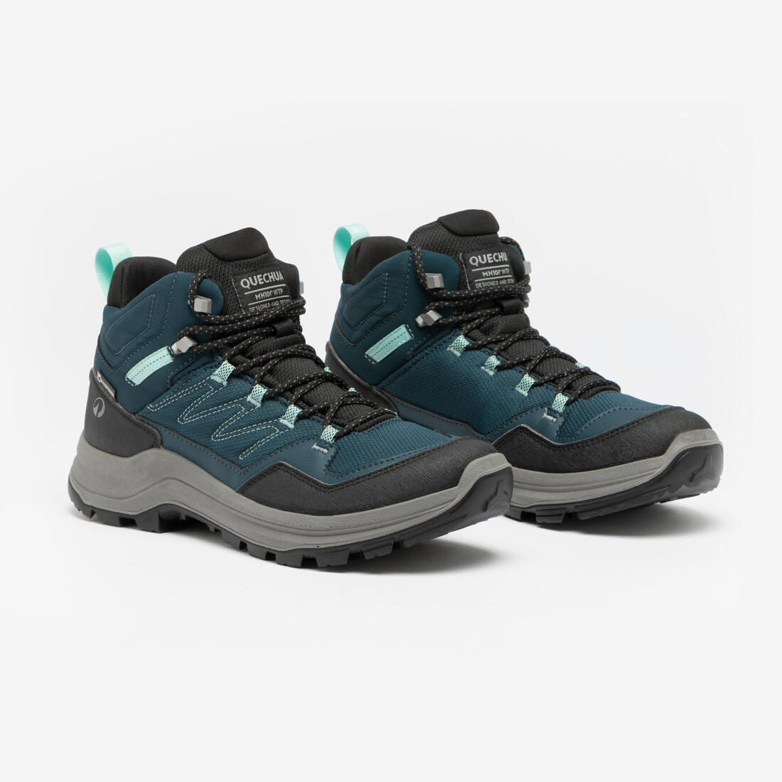 Chaussures imperméables de randonnée montagne - MH100 Mid Vert - Femme