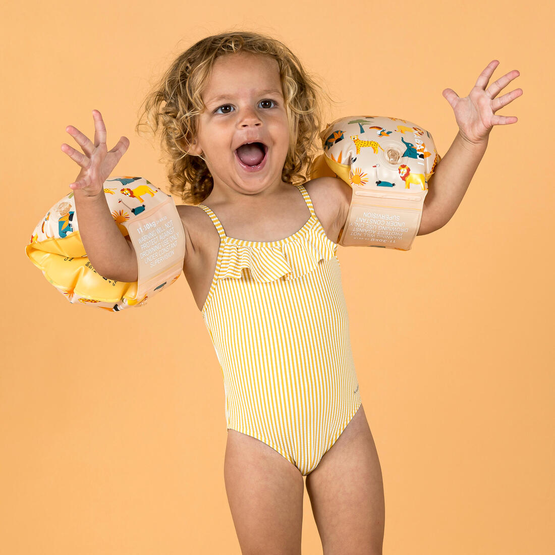 Maillot de bain bébé fille une pièce imprimé avec des volants