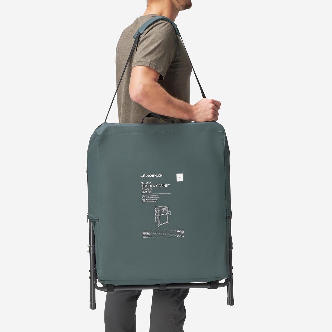 Meuble cuisine de camping S, pliable et compact