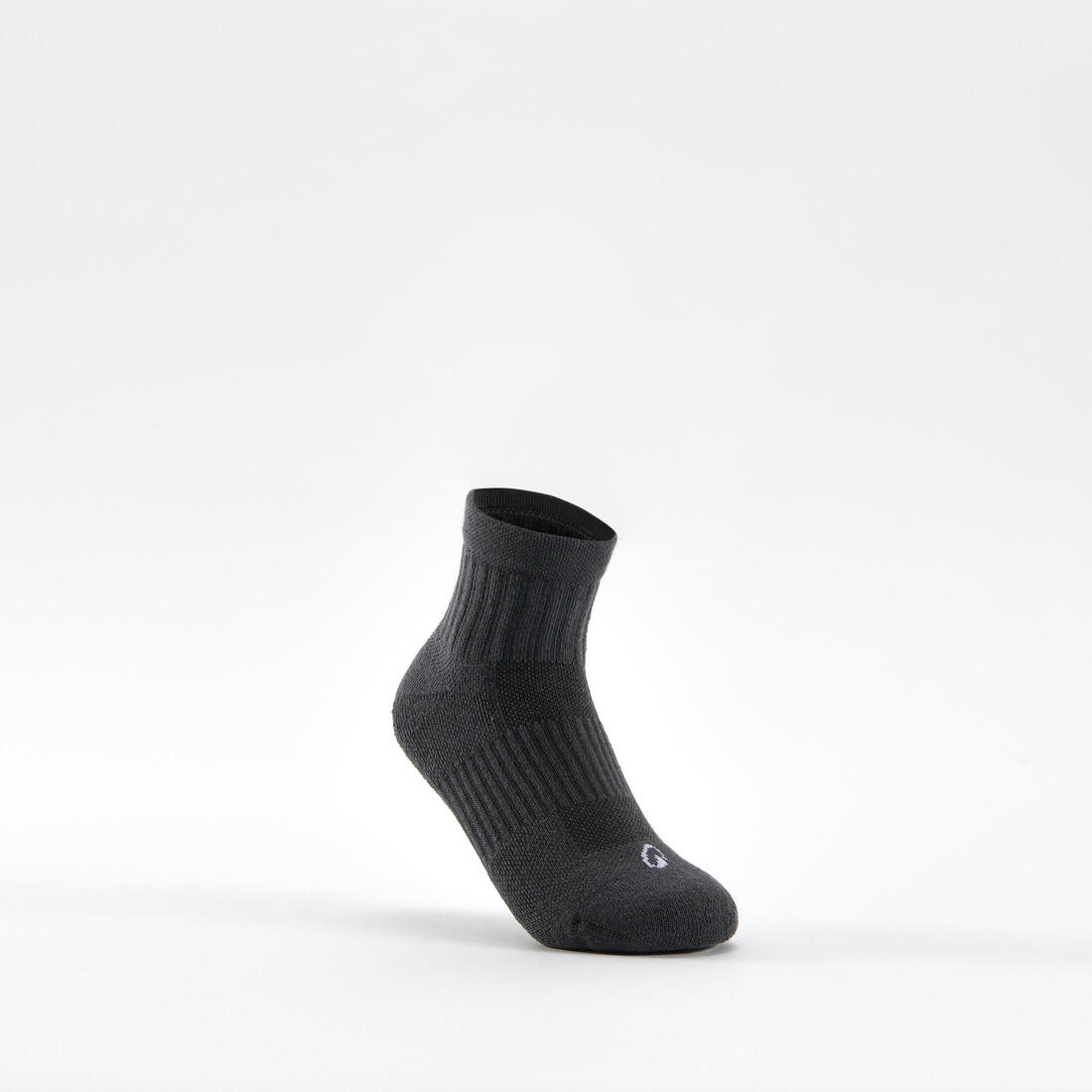 CHAUSSETTES DE SPORT ENFANT HAUTES RS 500 NOIR BLANC GRIS LOT DE 3