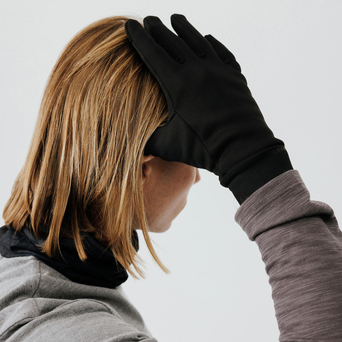 Gants de running tactiles Homme Femme- KIPRUN Warm 100 noir