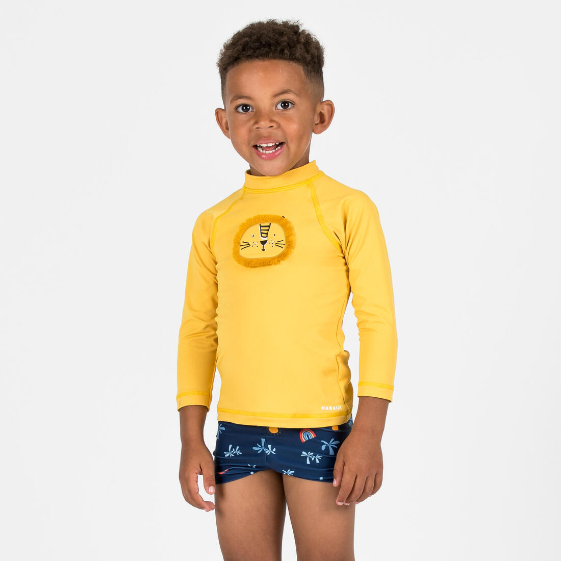 Boxer de bain bébé / enfant bleu imprimé crabes