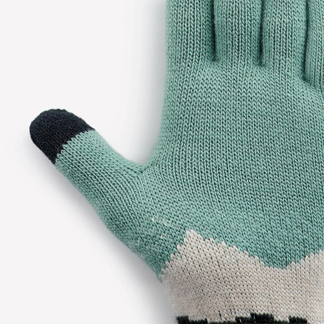 Gants en maille tactiles enfant 4-14 ans, HIKE100 gris et