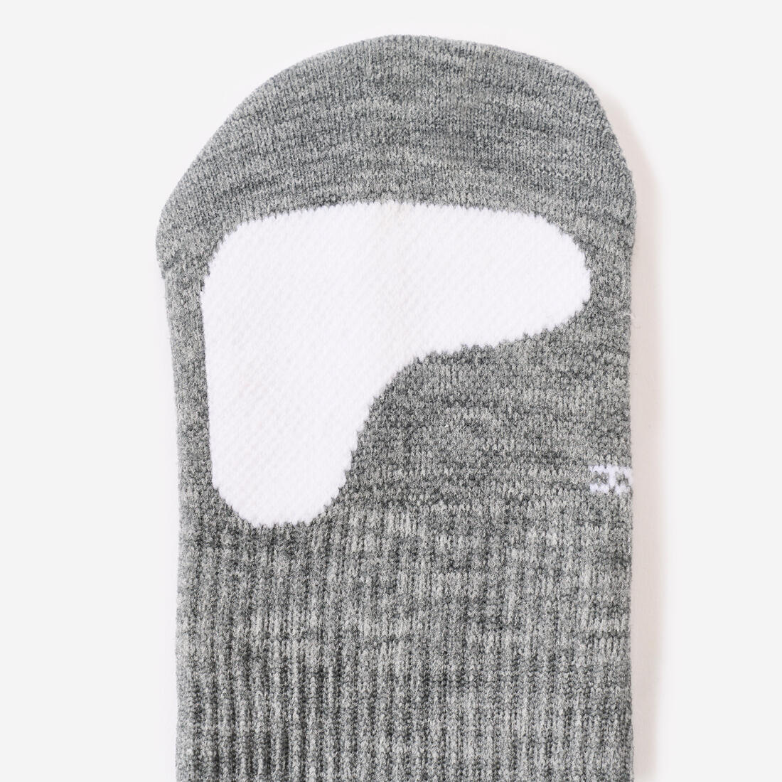Chaussettes mi-hautes de fitness x2, grises et blanches