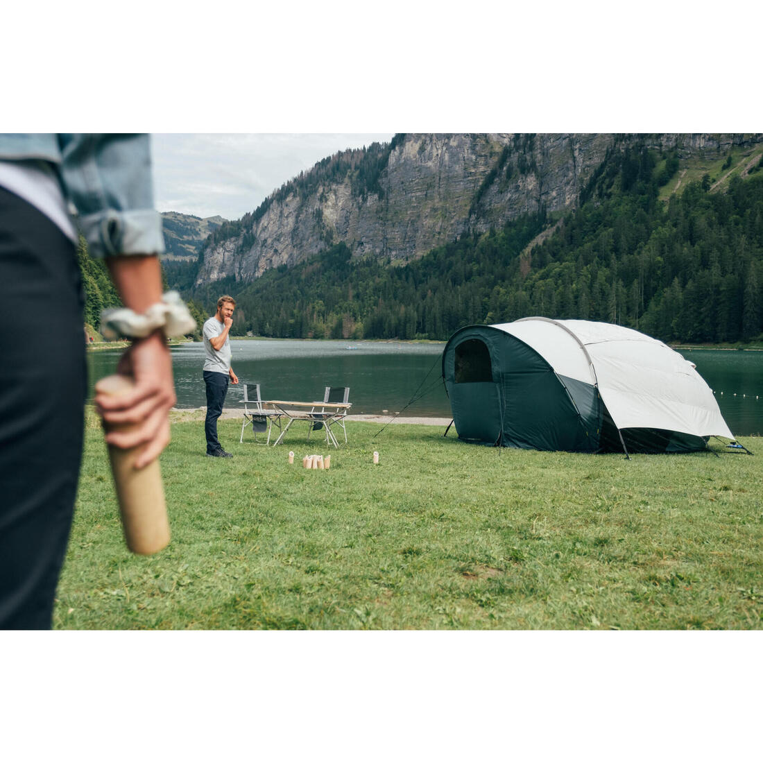 Chaise de camping pliante avec accoudoir