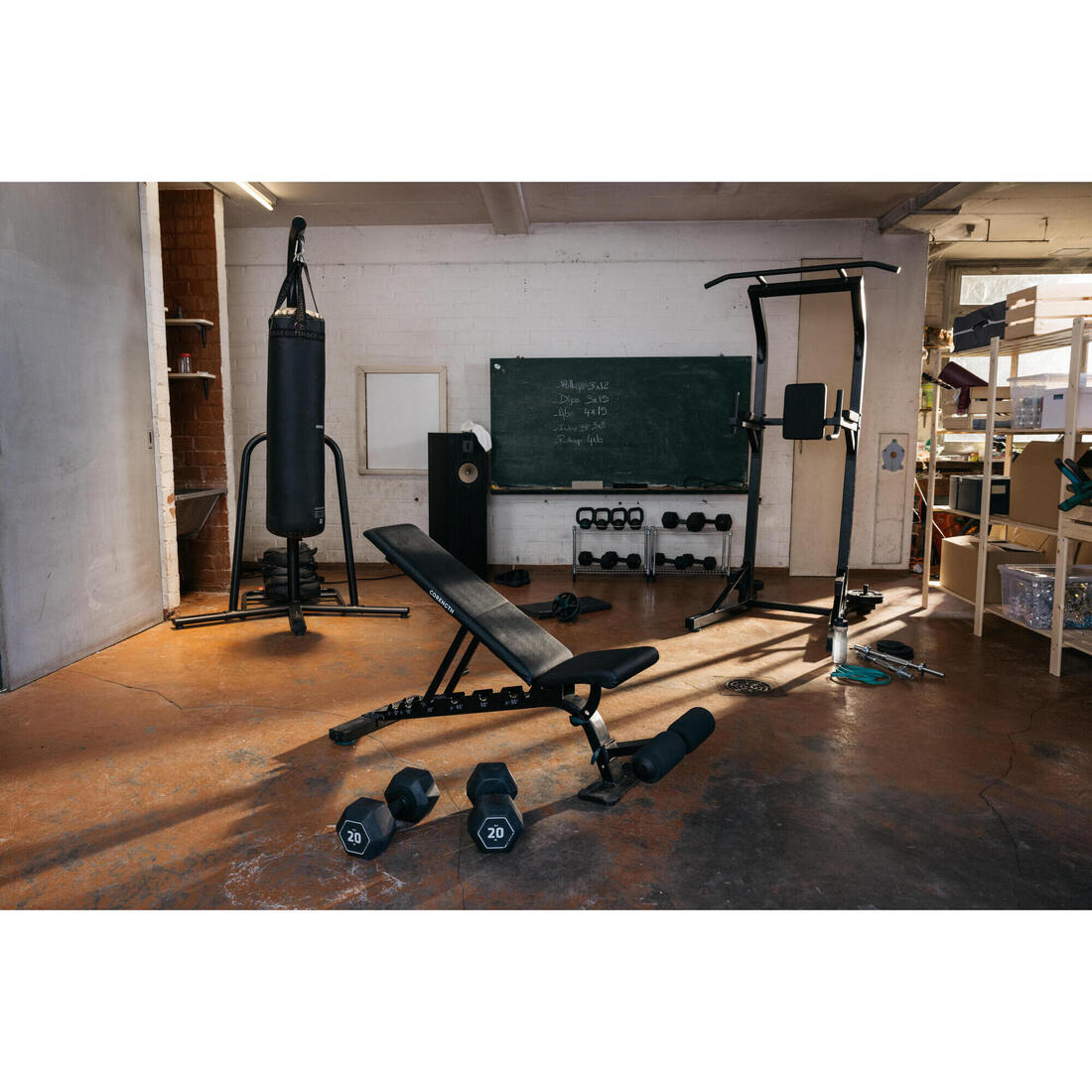 Haltères de cross training et musculation 15 kg - dumbbell hexagonale noire