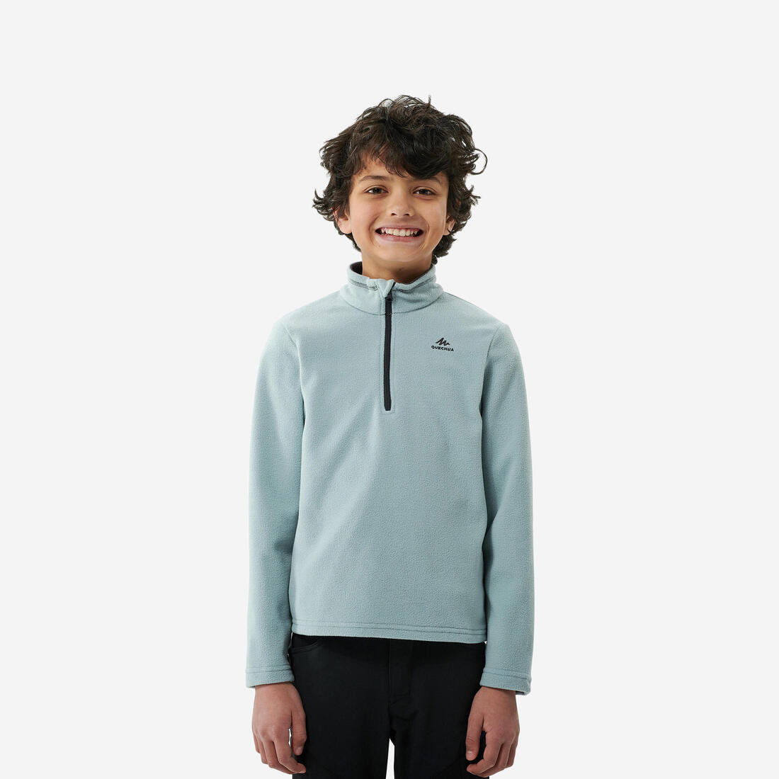 Polaire de randonnée enfant 7-15 ans, MH100 demi zip