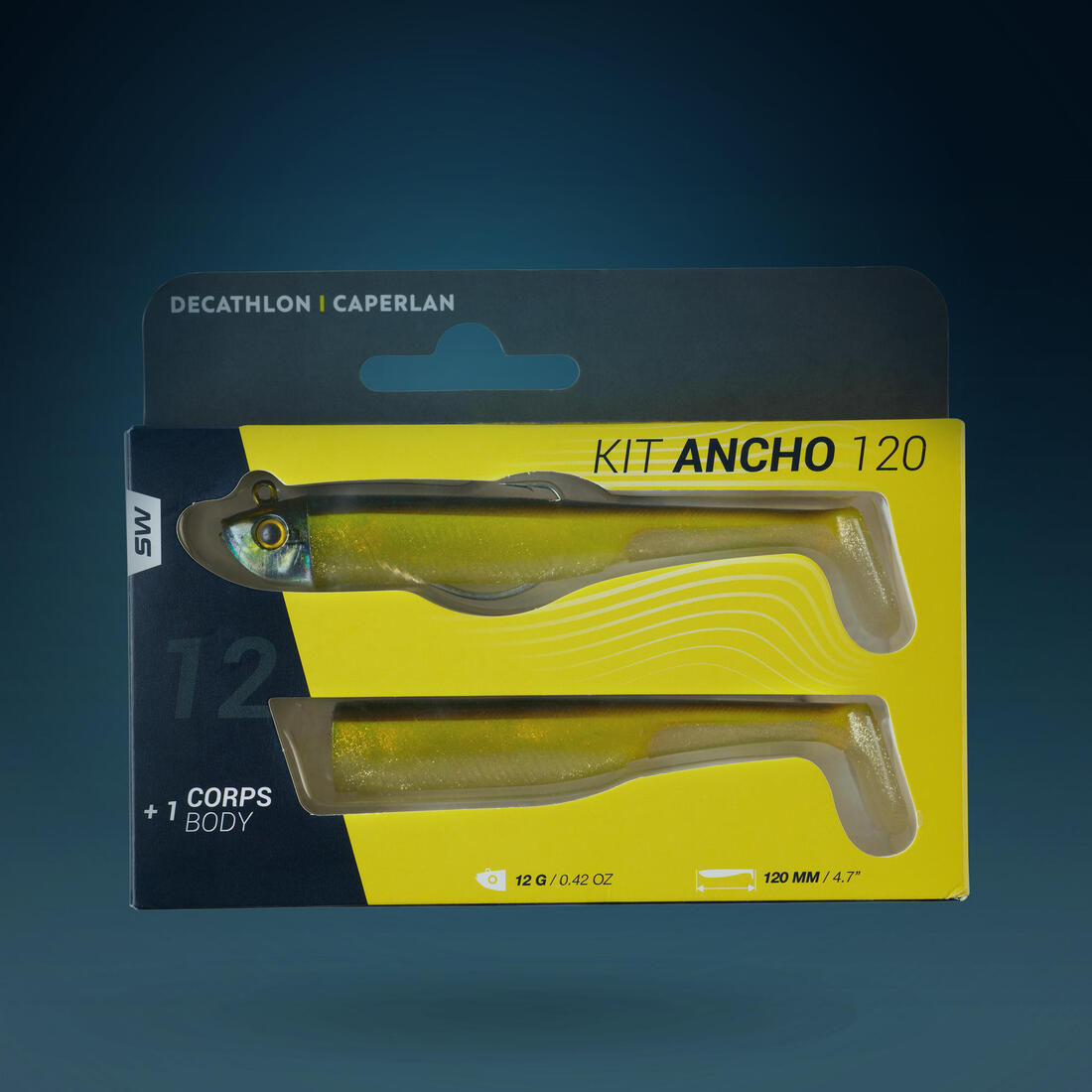 Kit leurres souples shad texan anchois ancho 120 12gr ayu en mer