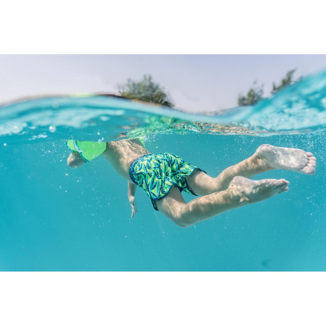 Short De Bain Bébé / Enfant Bleu foncé Imprimé Tigres