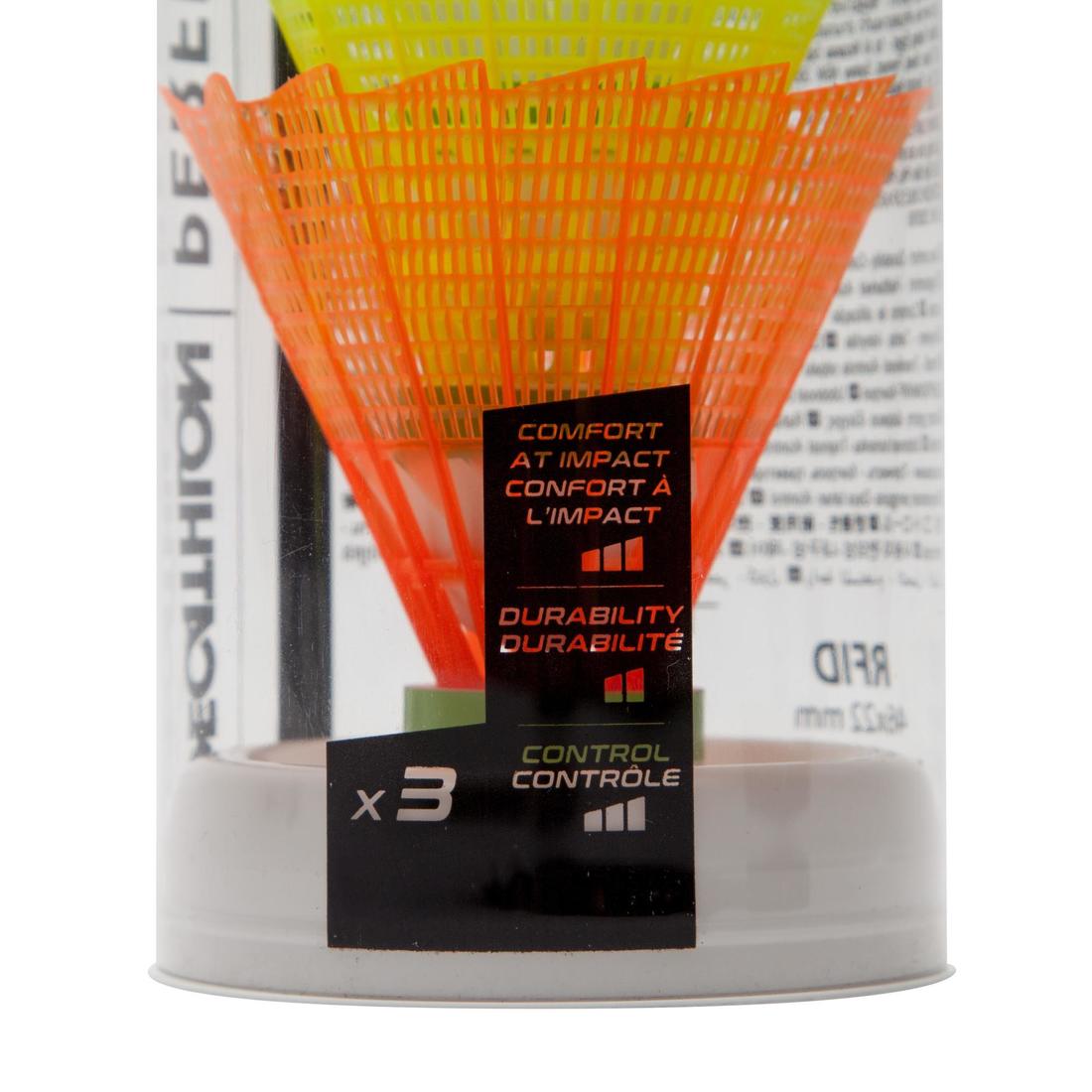 Lot De 3 Volants De Badminton En Plastique PSC 100 Medium