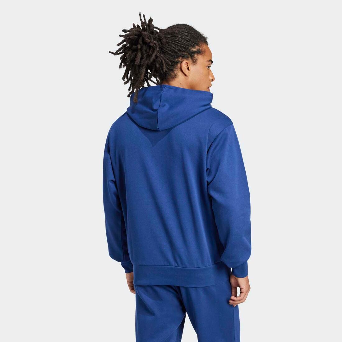 Sweat à capuche en coton, bleu foncé