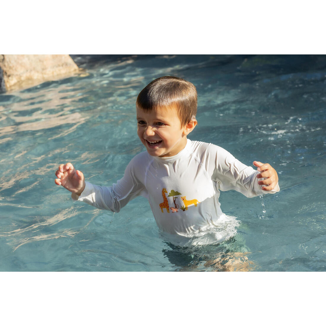 T-shirt anti uv bébé manches longues imprimé savane