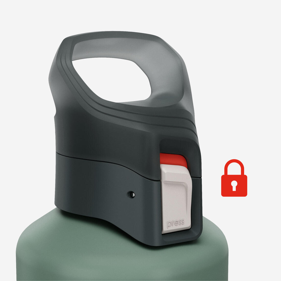 Gourde alu 1L avec bouchon instantané, composée à 100% d’alu recyclé