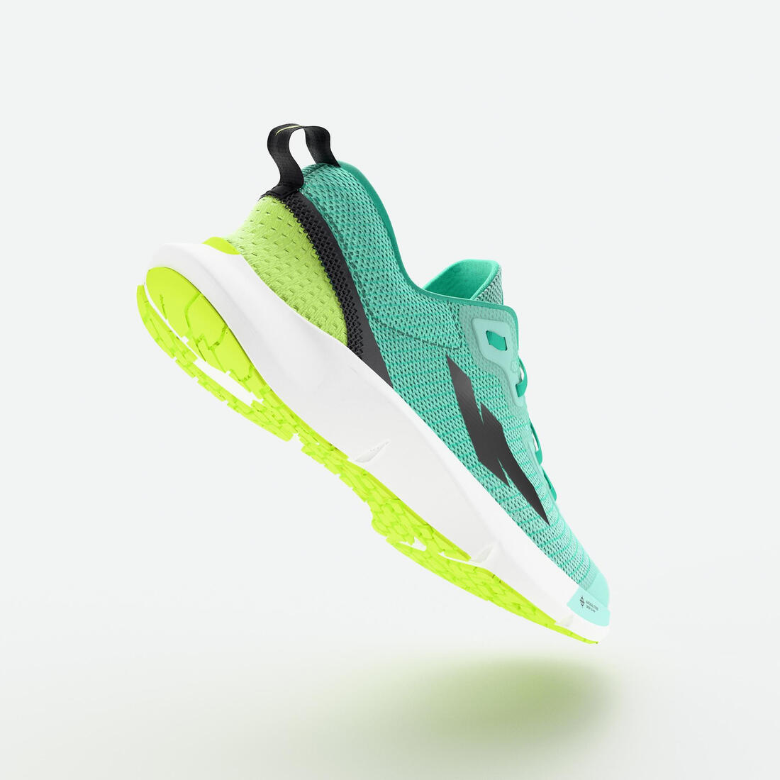 Chaussures de running drop 0 Enfant - KIPRUN KN500 vertes jaunes noires