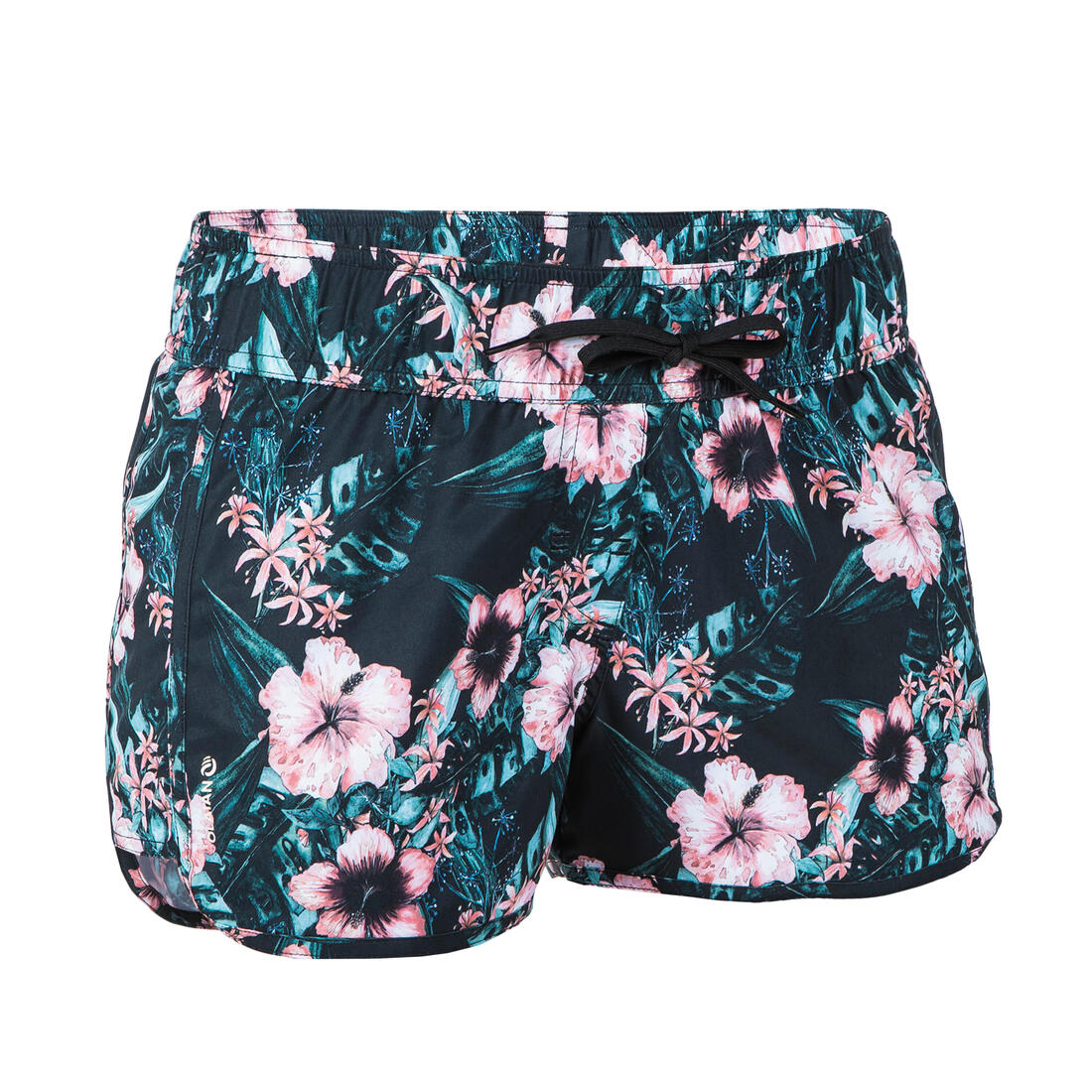Boardshort surf femme TINI CORAIL avec ceinture élastiquée et cordon de serrage
