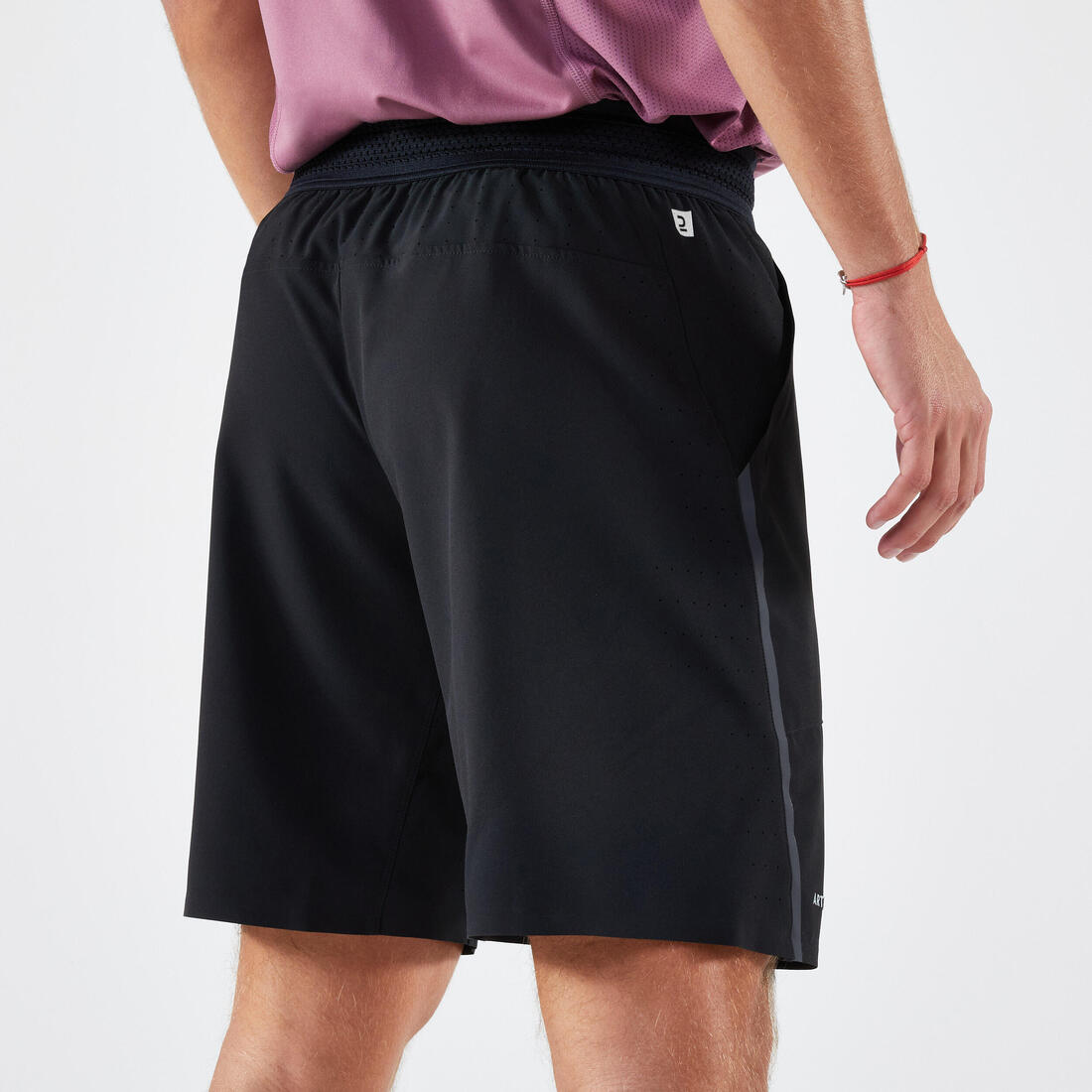 Short de tennis respirant homme, Dry+ Noir Gaël Monfils
