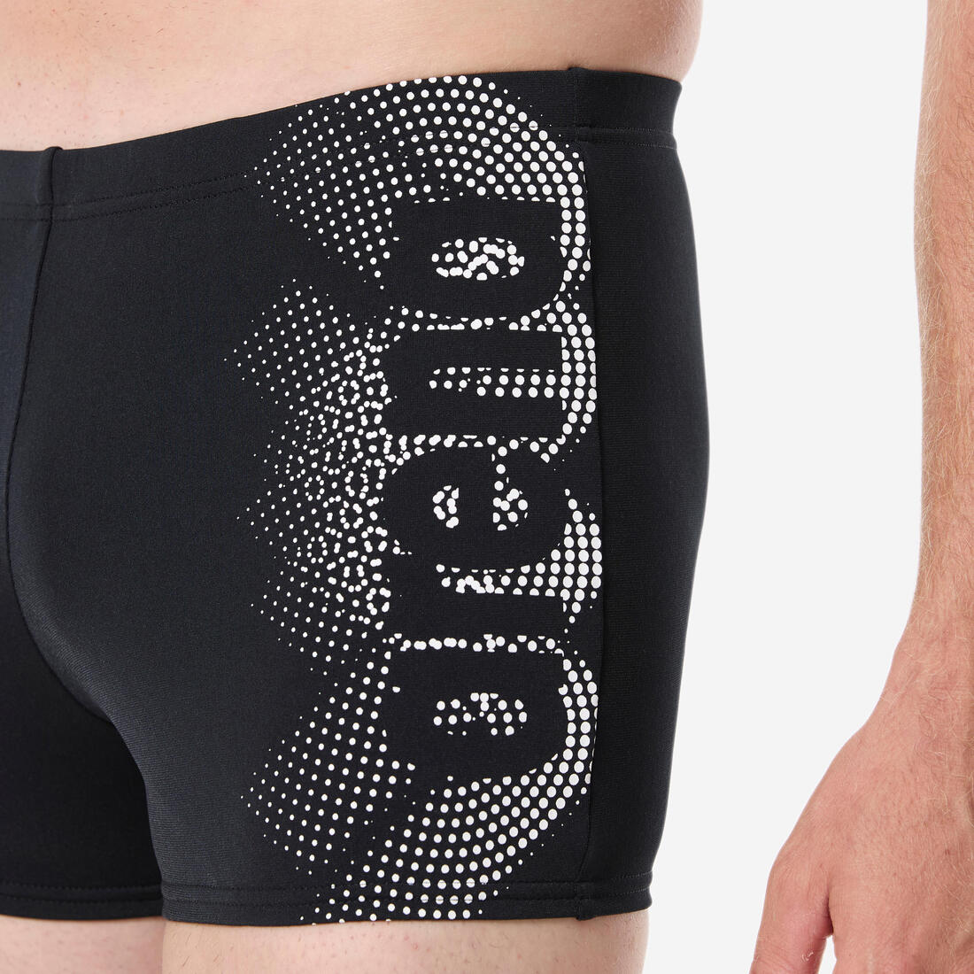 Boxer de bain natation homme, Graphic noir blanc