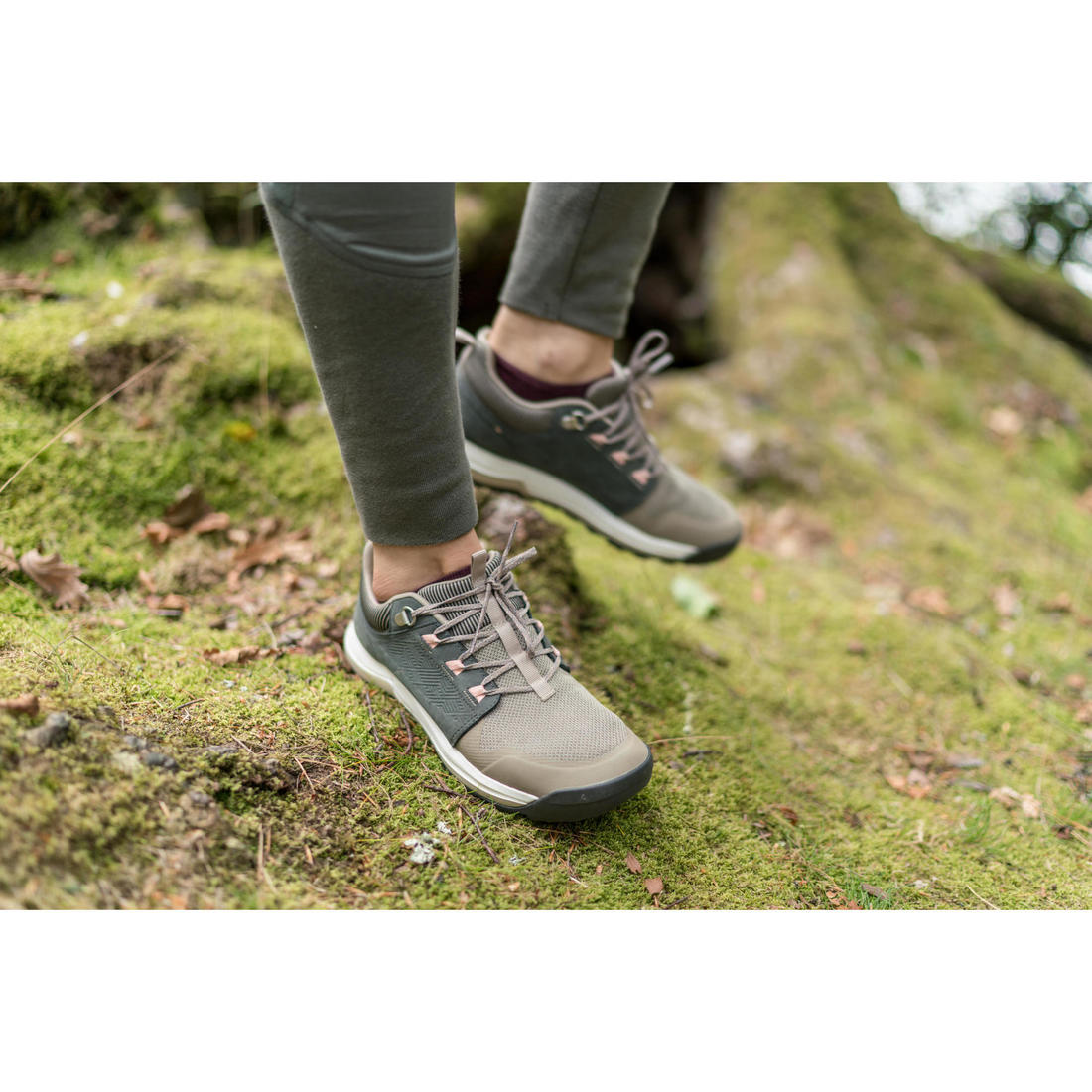 Chaussures de randonnée en cuir - nh500 - femme