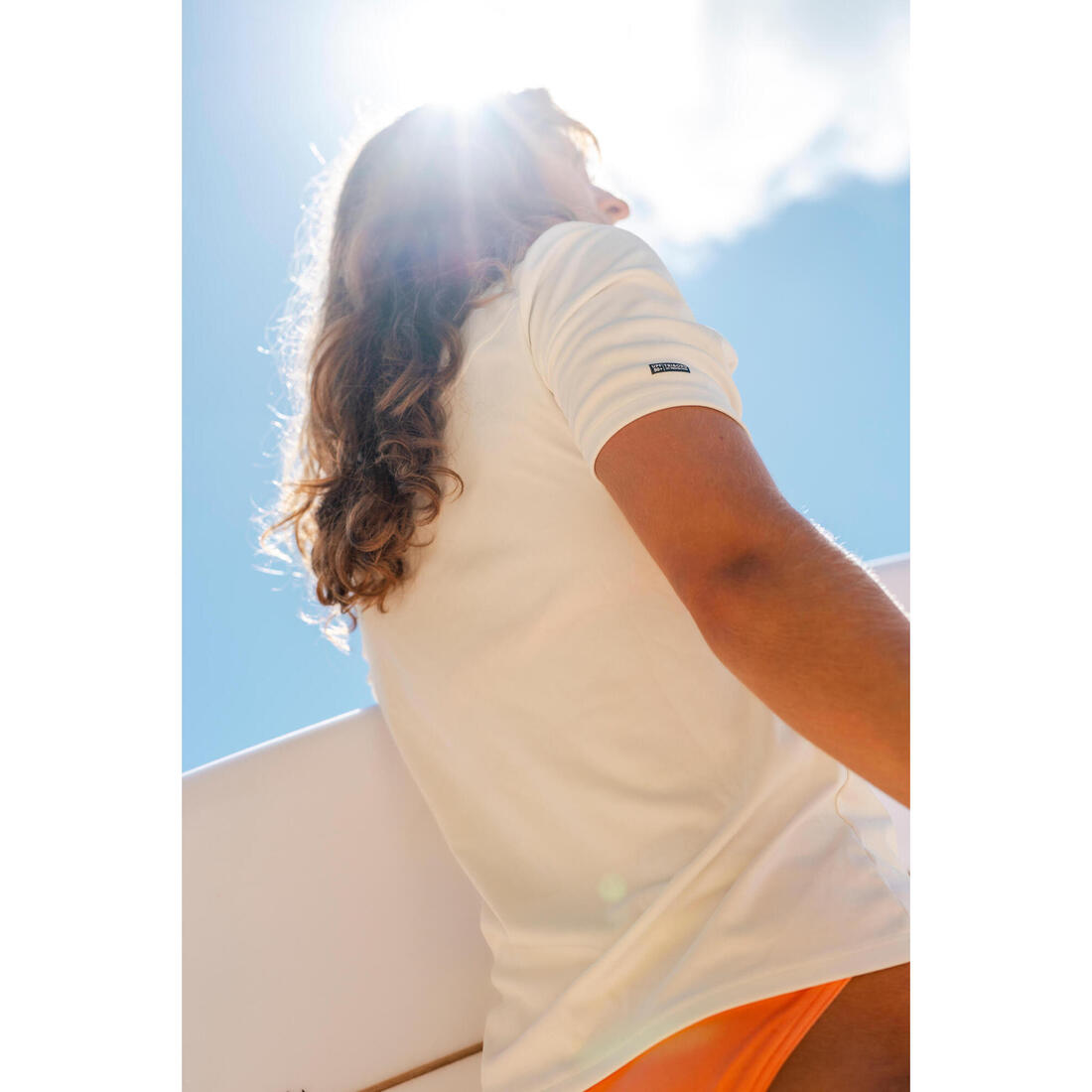 Tee shirt anti uv surf manches courtes Femme - Malou greige
