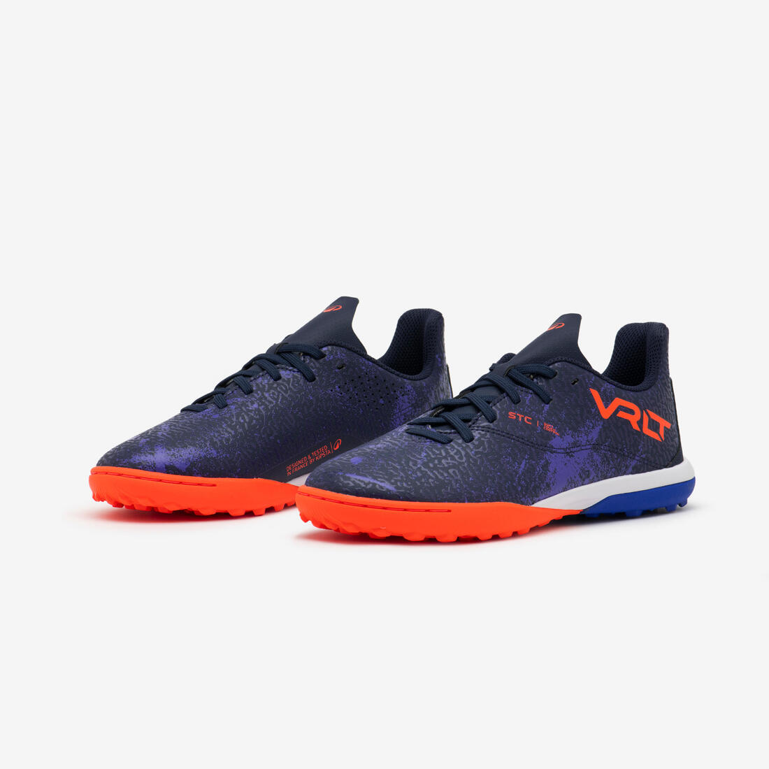 CHAUSSURES DE FOOTBALL ENFANT A LACETS VIRALTO I TURF TF ORANGE ET
